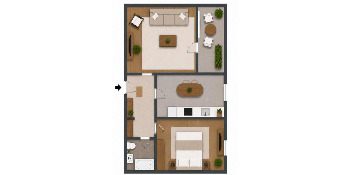 Etagenwohnung Wolfsburg Detmerode - 2 Zimmer, 58 m&sup2;, 99.000&euro; | Angebot:26942179