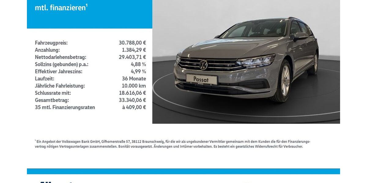VW Passat Variant 20.137 km 30.788 &euro; Nordhausen 99734