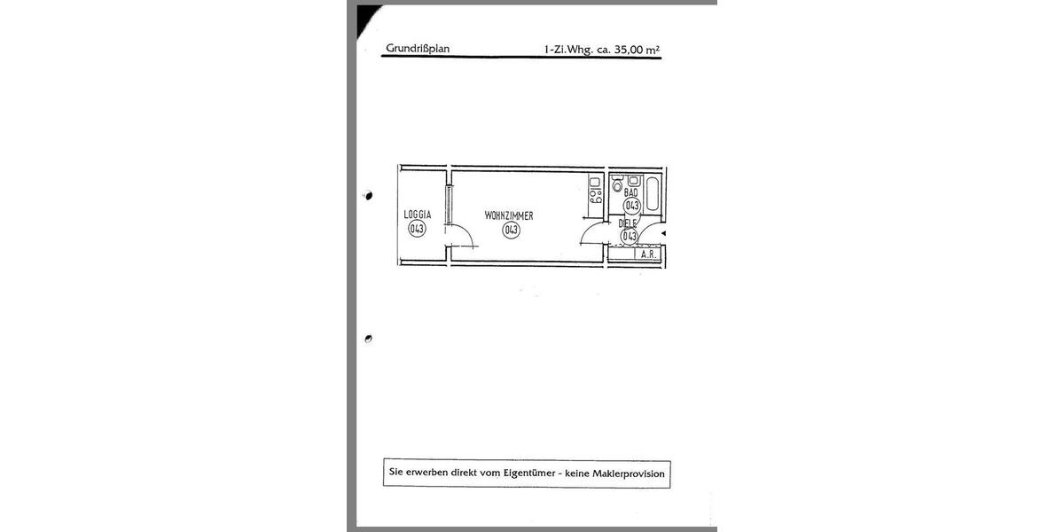 Erdgeschoßwohnung Groß-Gerau Gerau - 1 Zimmer, 36 m&sup2;, 125.900&euro; | Angebot:24828712