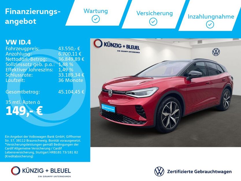 VW ID.4 7.240 km 43.550 € Aschaffenburg 63741