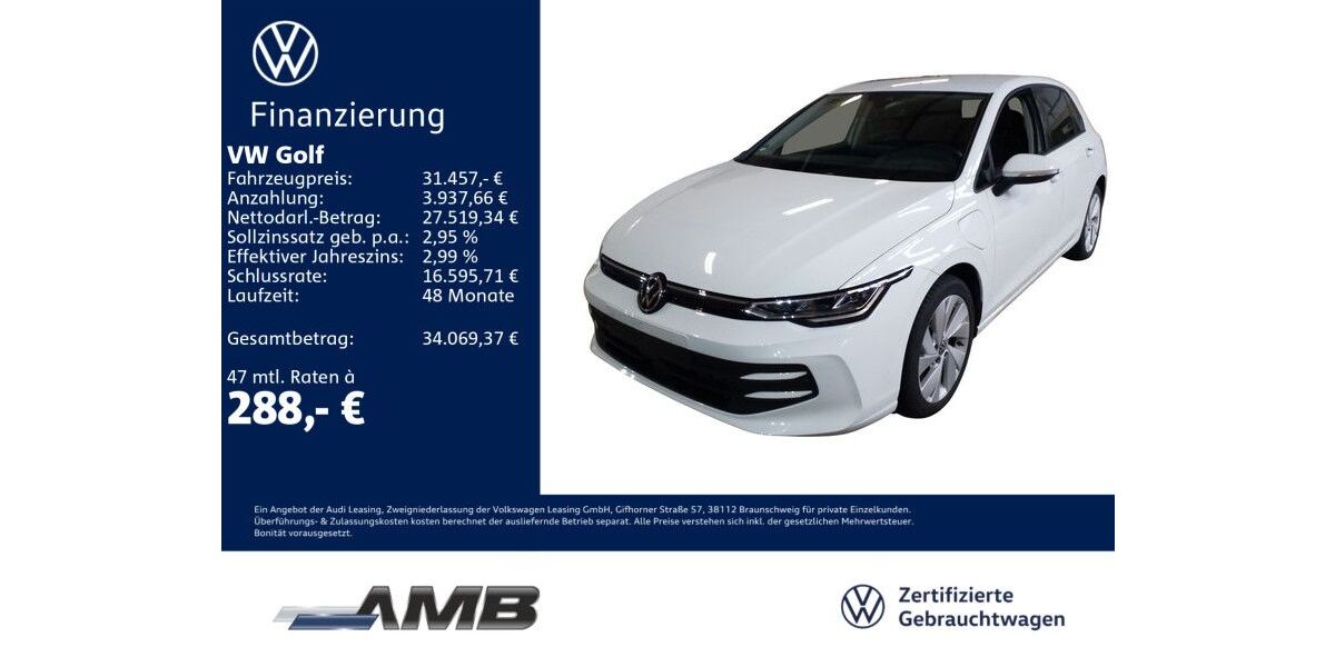 VW Golf 8.840 km 30.680 &euro; Borna 04552