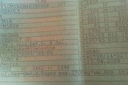 Renault Megane 98.000 km 1.500 &euro; Jena 07751