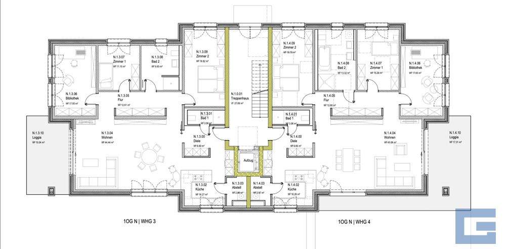 Etagenwohnung Kiel / Düsternbrook Düsternbrook - 4 Zimmer, 153 m&sup2;, 1.440.000&euro; | Angebot:25771016