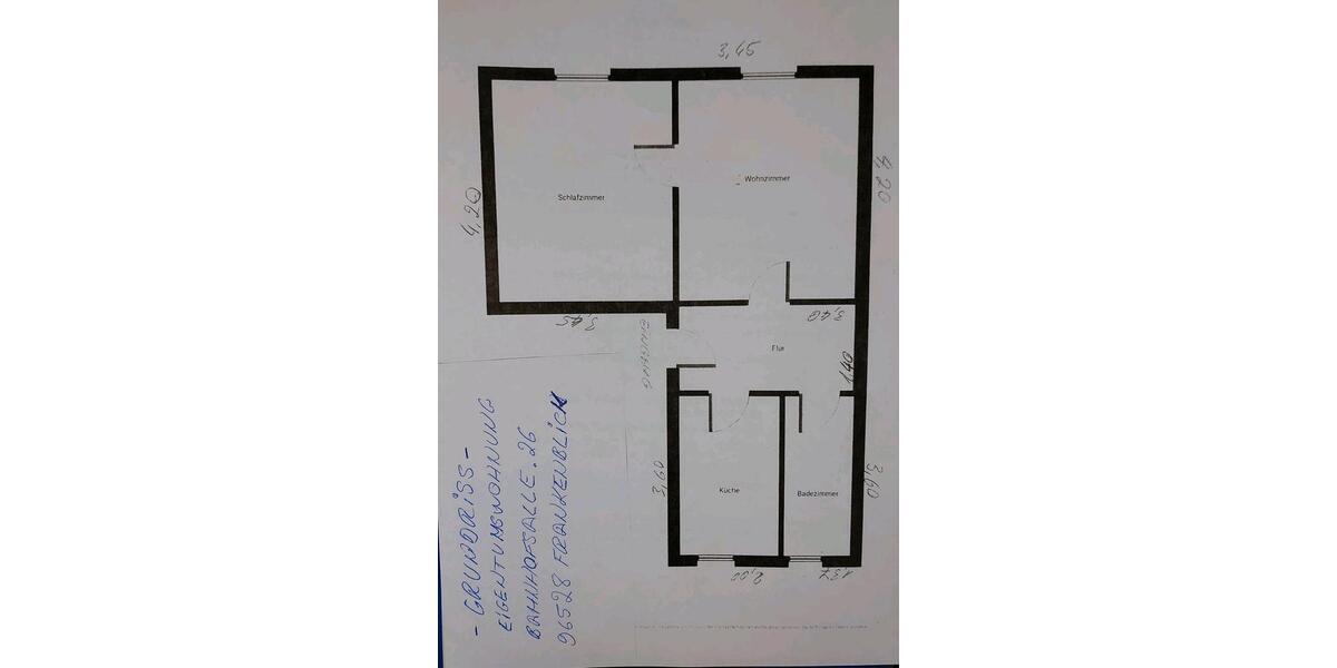 Etagenwohnung Frankenblick - 2 Zimmer, 43 m&sup2;, 49.700&euro; | Angebot:25618745