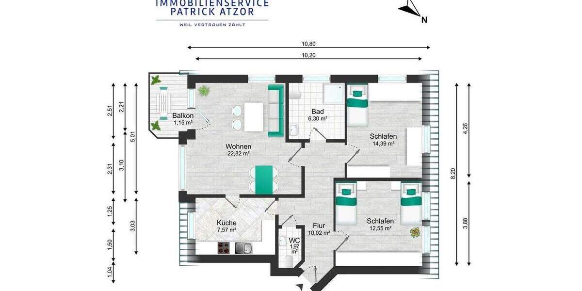 Helle 3-Zimmer-Dachgeschosswohnung mit Balkon in ruhiger Wohnlage von Schwalmstadt 3 zimmer