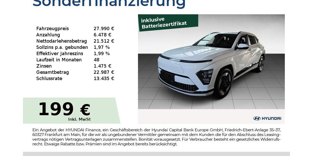 Hyundai KONA 9.421 km 27.990 &euro; Fürth 90763