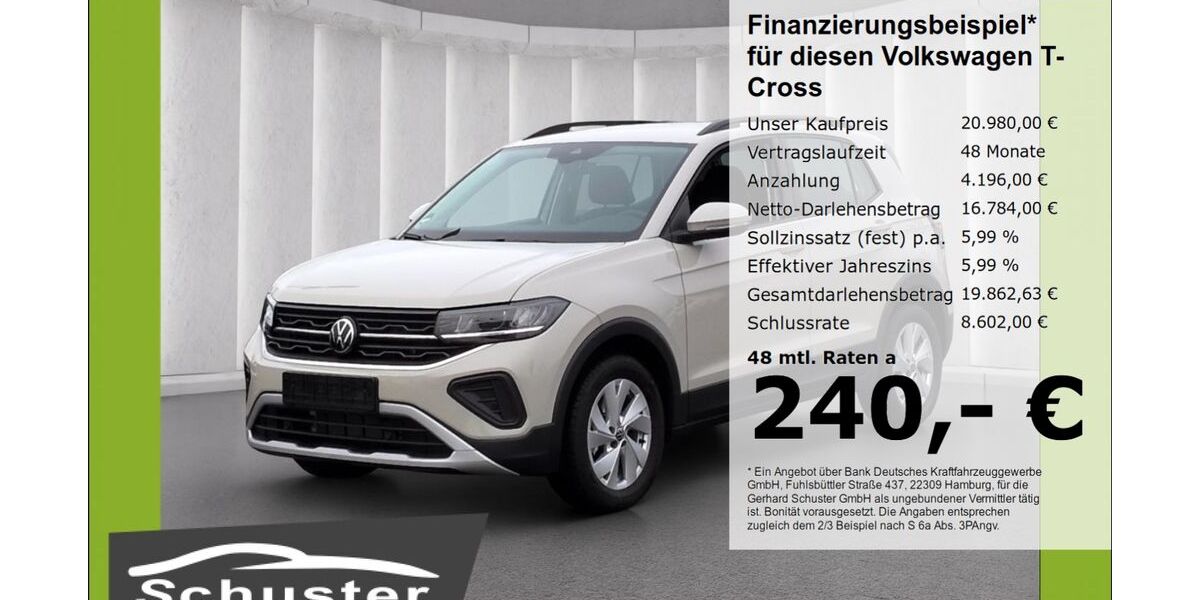 VW T-Cross 1.434 km 20.980 &euro; Ruhstorf 94099
