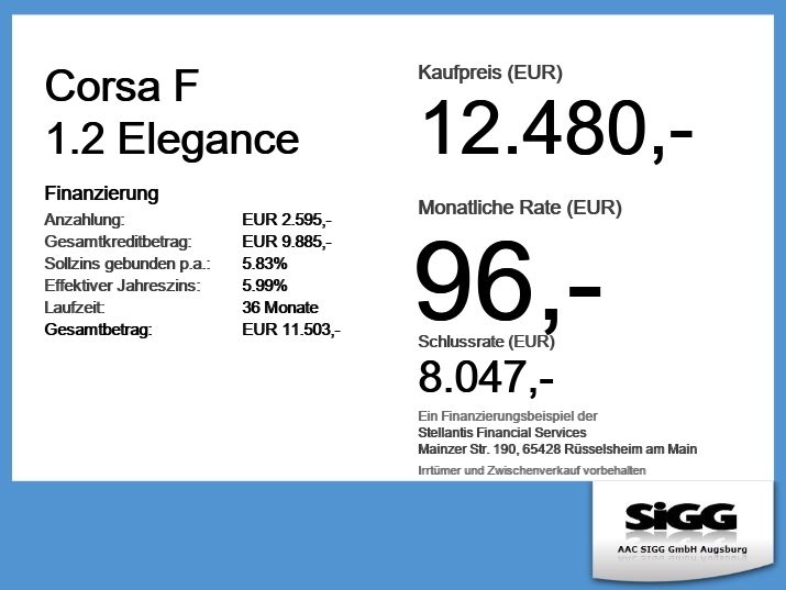 Opel Corsa 37.950 km 12.480 &euro; Meitingen 86405
