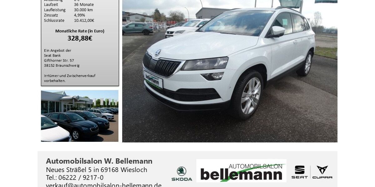 Skoda Karoq 78.700 km 19.990 &euro; Wiesloch 69168