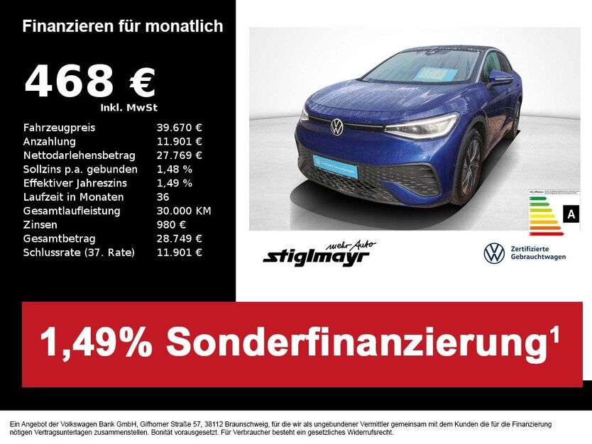 VW ID.5 14.953 km 39.670 € Pfaffenhofen/Ilm 85276