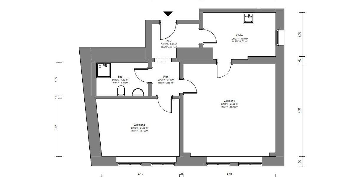 Erdgeschoßwohnung Sangerhausen - 2 Zimmer, 61 m&sup2;, 424&euro; | Angebot:26533752