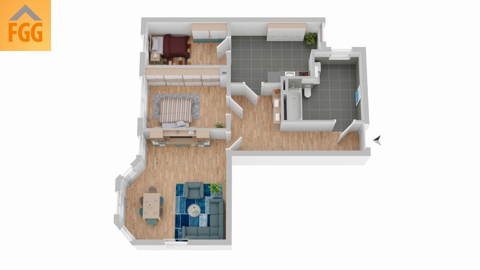 Stilvolle 3-Zimmer-AltbauWohnung mit Einbauküche und modernem Komfort