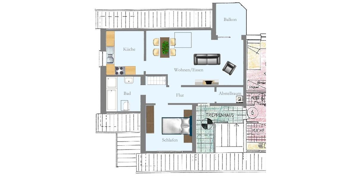 Dachgeschoßwohnung Edewecht - 2 Zimmer, 56 m&sup2;, 525&euro; | Angebot:26676424