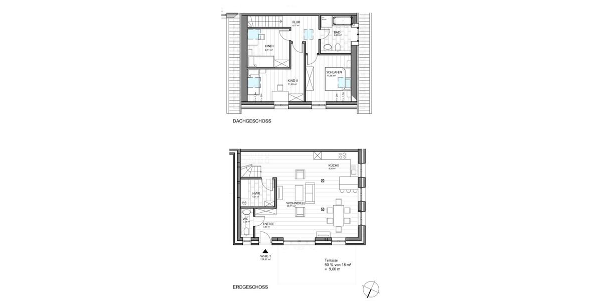 Etagenwohnung Waabs - 4 Zimmer, 107 m&sup2;, 1.490&euro; | Angebot:25541023