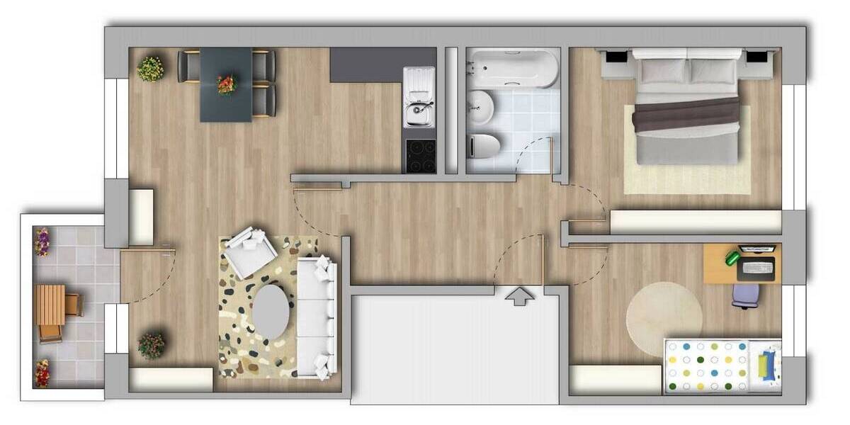 Etagenwohnung Halle (Saale) Nördliche Neustadt - 3 Zimmer, 57 m&sup2;, 356&euro; | Angebot:26891742