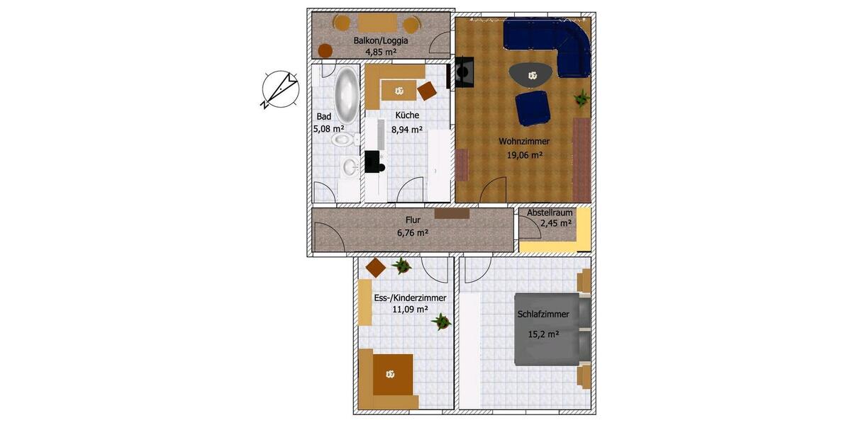 Etagenwohnung Peißenberg - 3 Zimmer, 71 m&sup2;, 220.000&euro; | Angebot:27126711