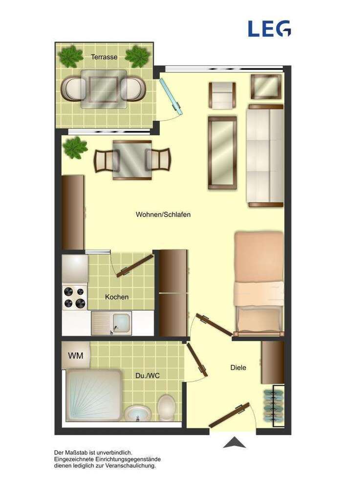Wohnung zum Mieten in Bonn 206,25 € 35.5 m²