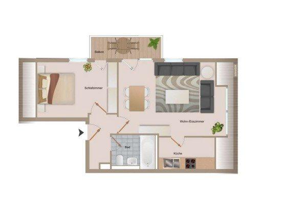 Dachgeschoßwohnung Radeberg - 2 Zimmer, 46 m&sup2;, 495&euro; | Angebot:25986539