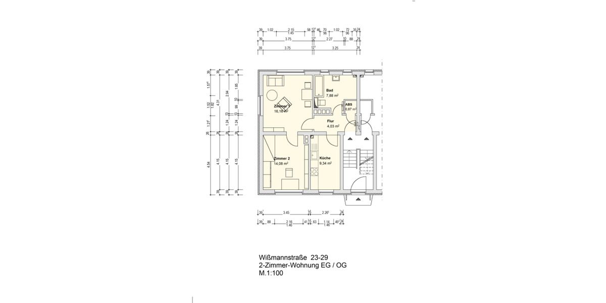 Ruhig gelegene und praktisch geschnittene 2-Zimmer-Wohnung (1.OG) in Kassel-Forstfeld 2 zimmer