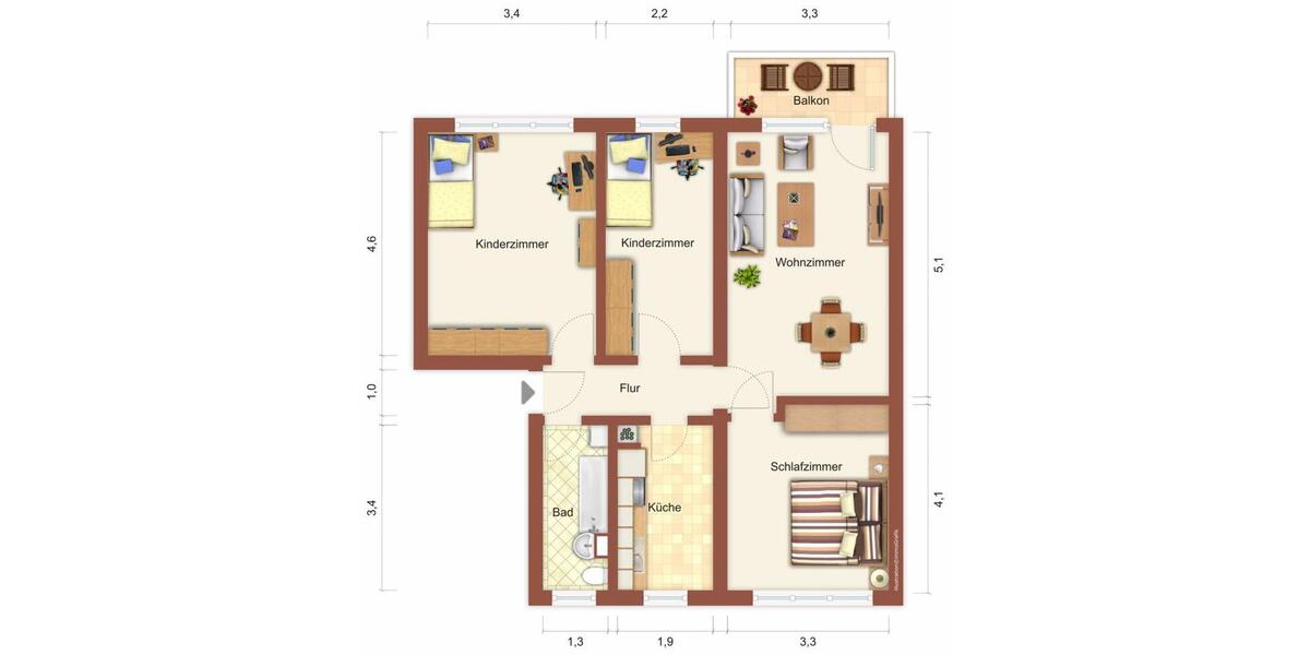Hier ist genug Platz für Ihre Familie 4 zimmer