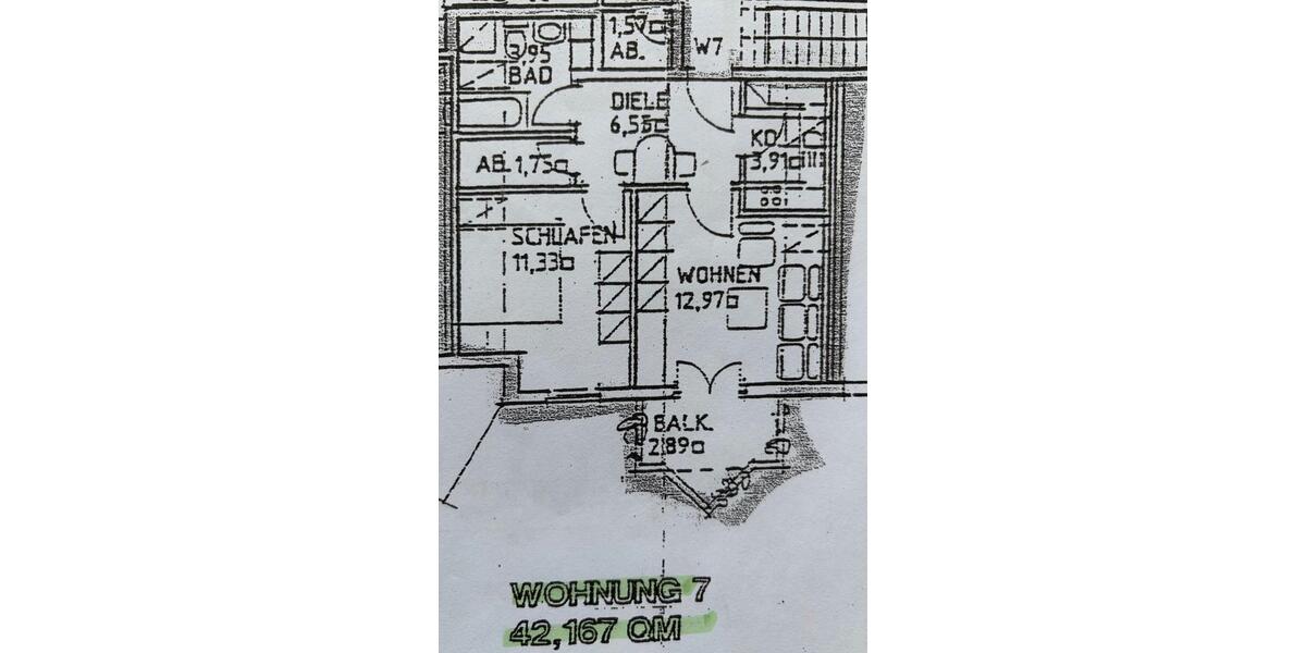 Dachgeschoßwohnung Gunzenhausen - 2 Zimmer, 42 m&sup2;, 149.000&euro; | Angebot:26963640