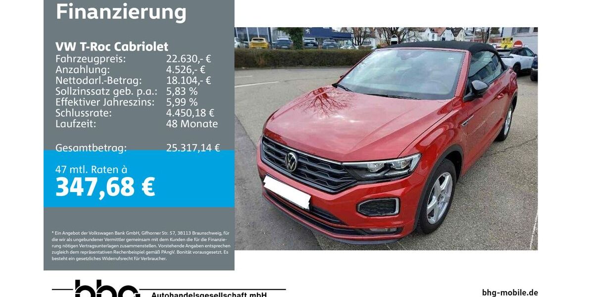 VW T-Roc 92.000 km 22.630 &euro; Reutlingen 72770