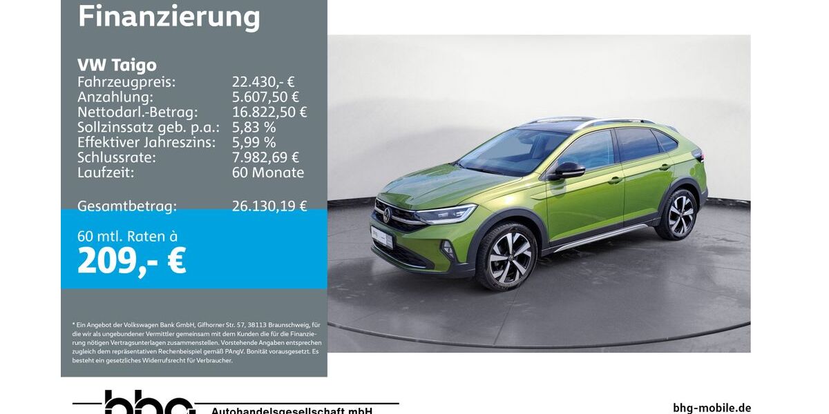 VW Taigo 42.063 km 21.960 &euro; Durmersheim 76448