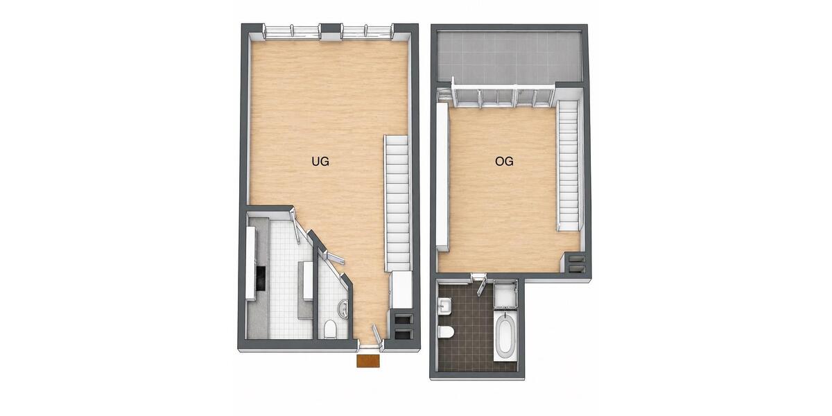 Maisonettenwohnung Regensburg Ganghofersiedlung - 2 Zimmer, 67 m&sup2;, 279.000&euro; | Angebot:26991599