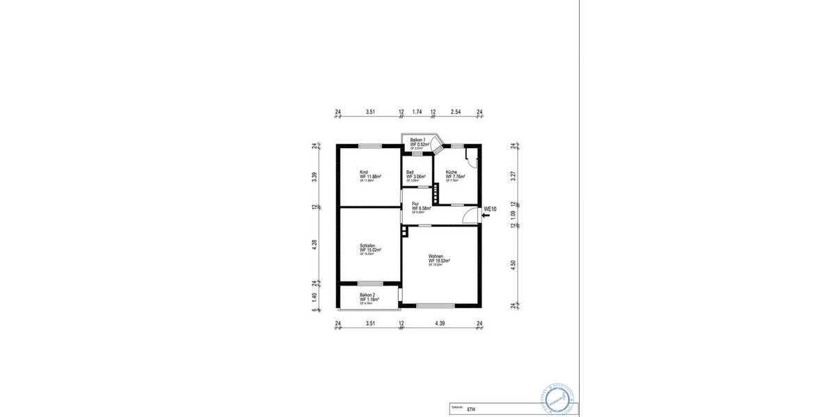 Etagenwohnung Bremerhaven Mitte - 3 Zimmer, 68 m&sup2;, 159.800&euro; | Angebot:26684201