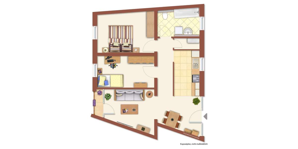 Etagenwohnung Oederan - 3 Zimmer, 60 m&sup2;, 55.000&euro; | Angebot:24406903