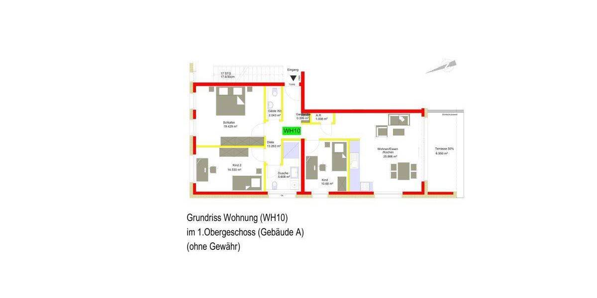 Etagenwohnung Konz Könen - 3 Zimmer, 66 m&sup2;, 261.360&euro; | Angebot:26815849
