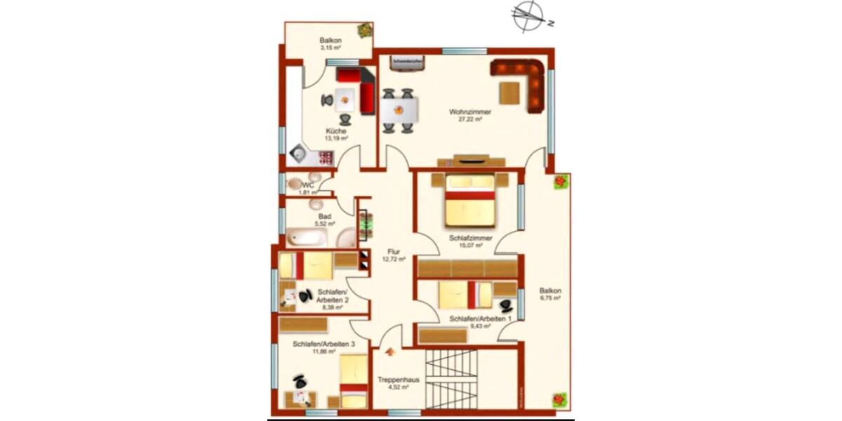 Etagenwohnung Schliengen - 5 Zimmer, 120 m&sup2;, 389.000&euro; | Angebot:27120850
