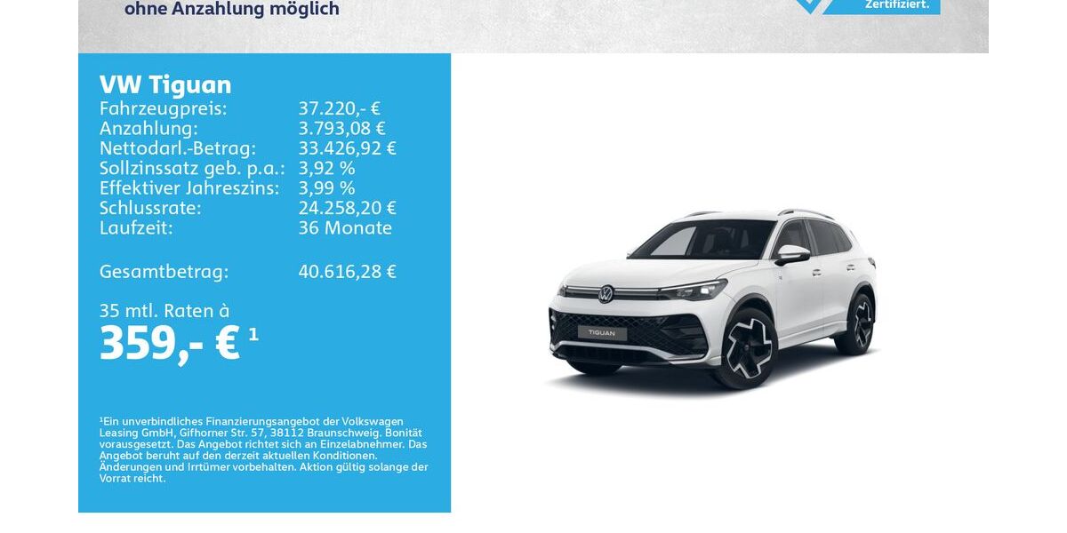 VW Tiguan 22.500 km 36.180 &euro; Würzburg 97076