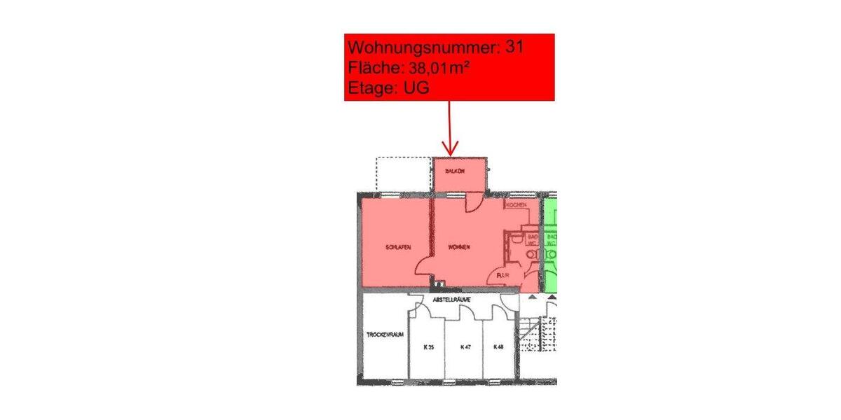 Etagenwohnung Frankfurt am Main Rödelheim - 2 Zimmer, 38 m&sup2;, 199.999&euro; | Angebot:26441118