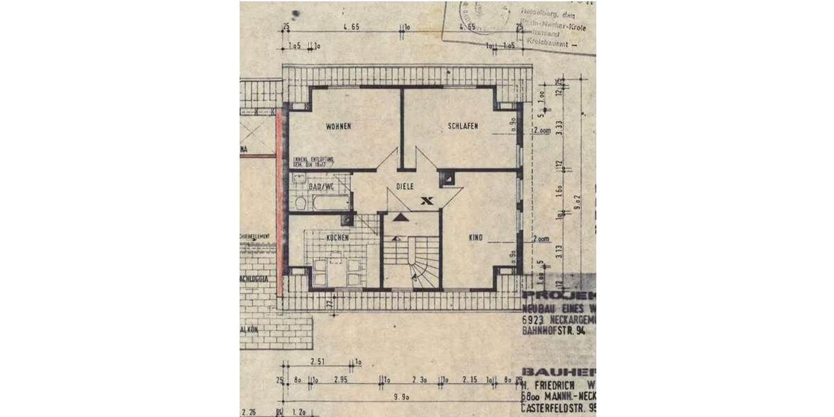 Dachgeschoßwohnung Neckargemünd - 3 Zimmer, 65 m&sup2;, 222.000&euro; | Angebot:26919952