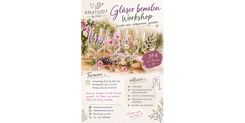 Gläser bemalen Workshop 03.12.2026 Röthlein