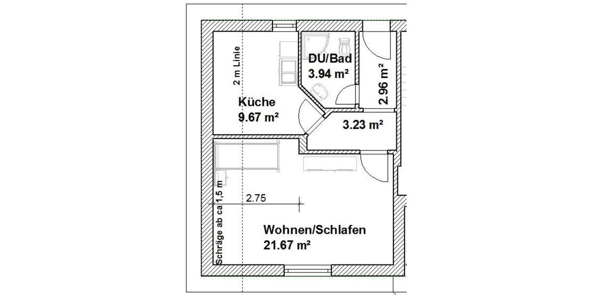 Dachgeschoßwohnung Römhild - 2 Zimmer, 41 m&sup2;, 410&euro; | Angebot:24944895