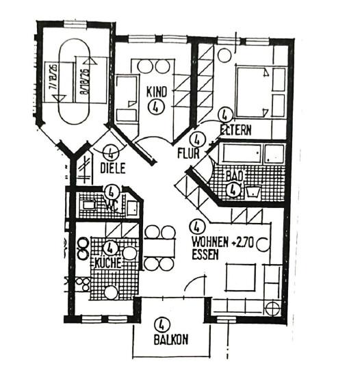 Etagenwohnung Bietigheim-Bissingen Bissingen - 3 Zimmer, 70 m&sup2;, 910&euro; | Angebot:26478386