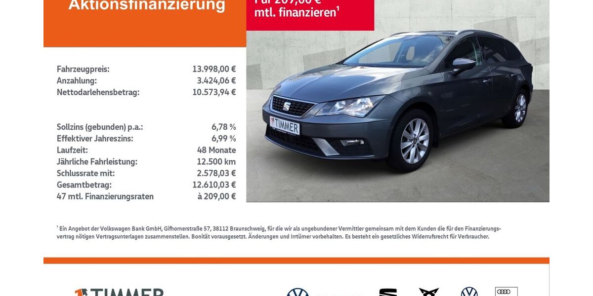 Seat Leon 82.950 km 13.998 &euro; Lingen 49808