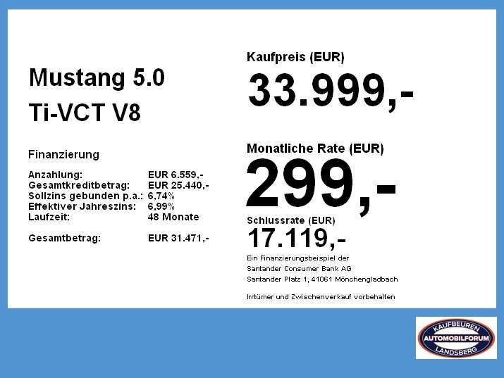 Ford Mustang 28.452 km 33.999 &euro; Kaufbeuren 87600