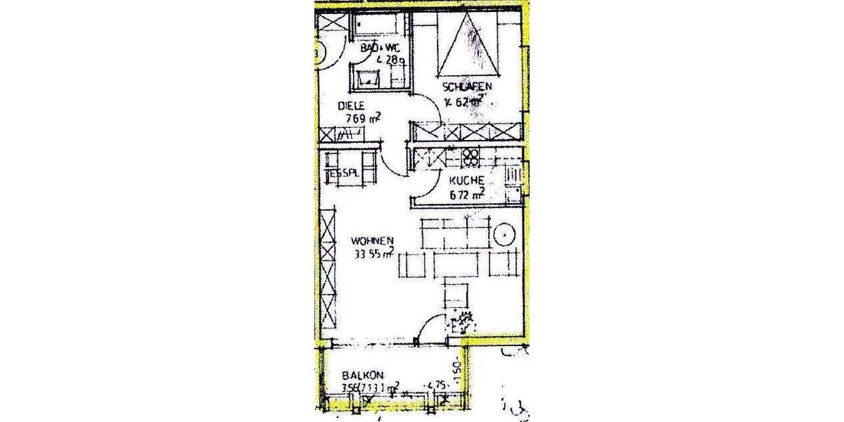 Etagenwohnung Bad Vilbel - 2 Zimmer, 70 m&sup2;, 850&euro; | Angebot:25563168