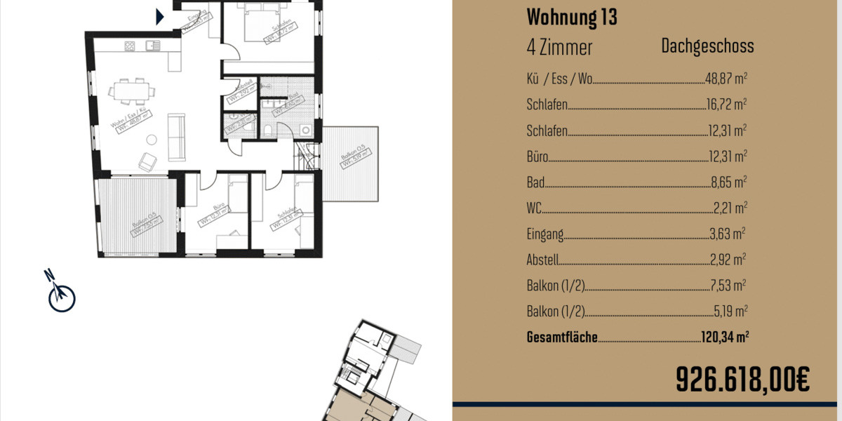 Etagenwohnung Bad Waldsee - 4 Zimmer, 120 m&sup2;, 926.618&euro; | Angebot:26867437