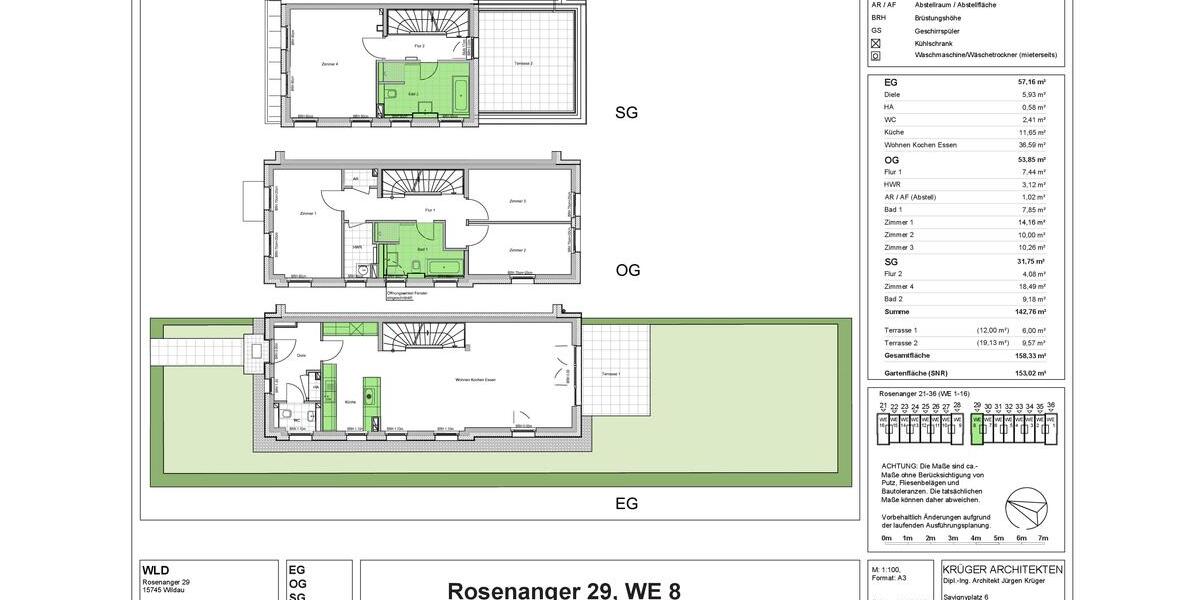 Reihenhaus Wildau - 5 Zimmer, 158 m&sup2;, 2.140&euro; | Angebot:23908153
