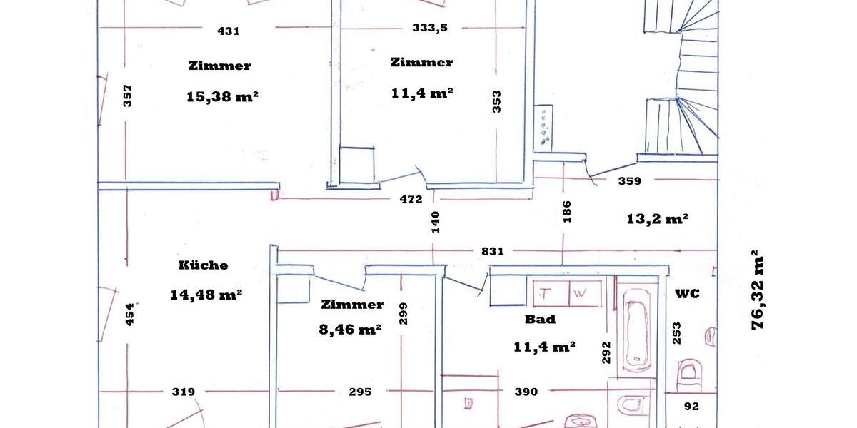 Erdgeschoßwohnung Bad Urach - 3 Zimmer, 76 m&sup2;, 850&euro; | Angebot:26020871