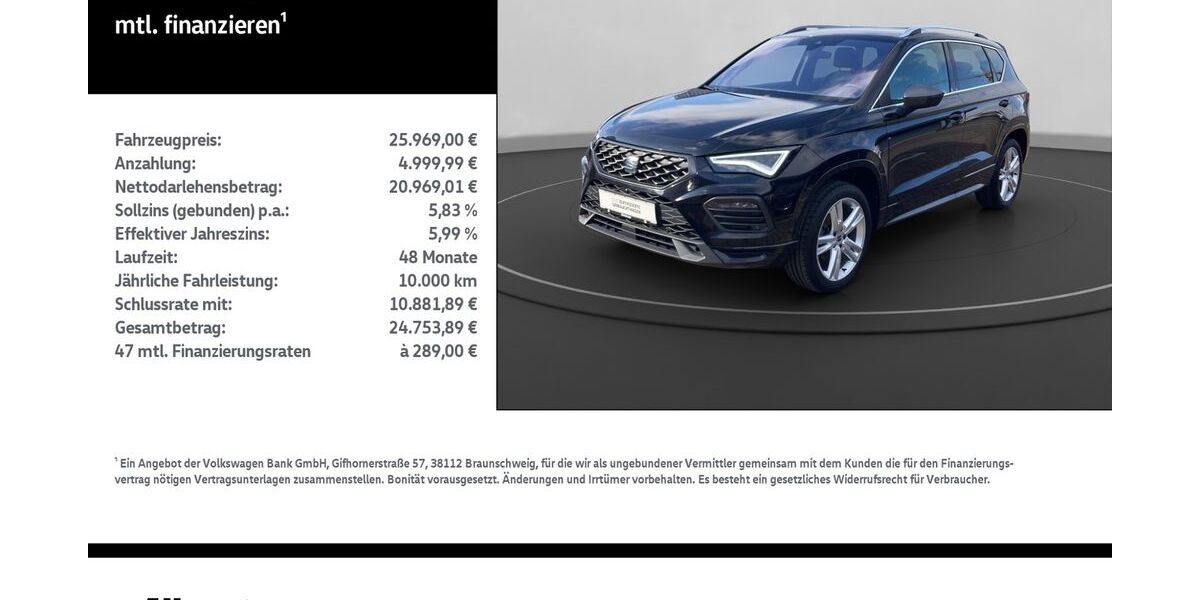 Seat Ateca 36.900 km 25.969 &euro; Nordhausen 99734