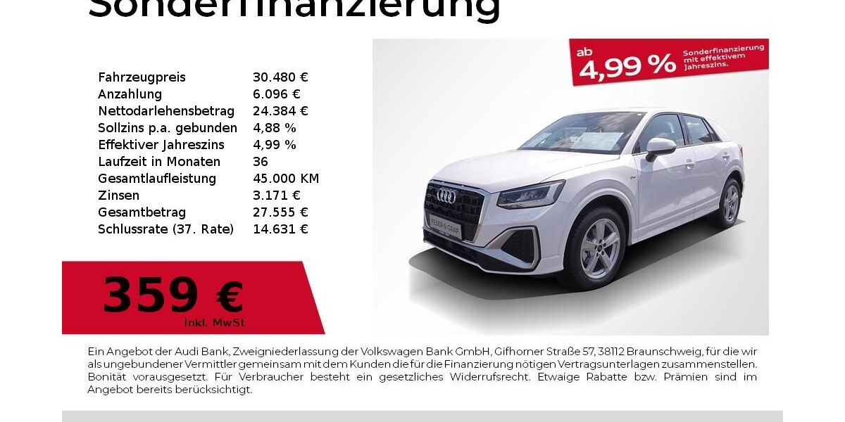 Audi Q2 4.900 km 30.480 € Fürth 90763