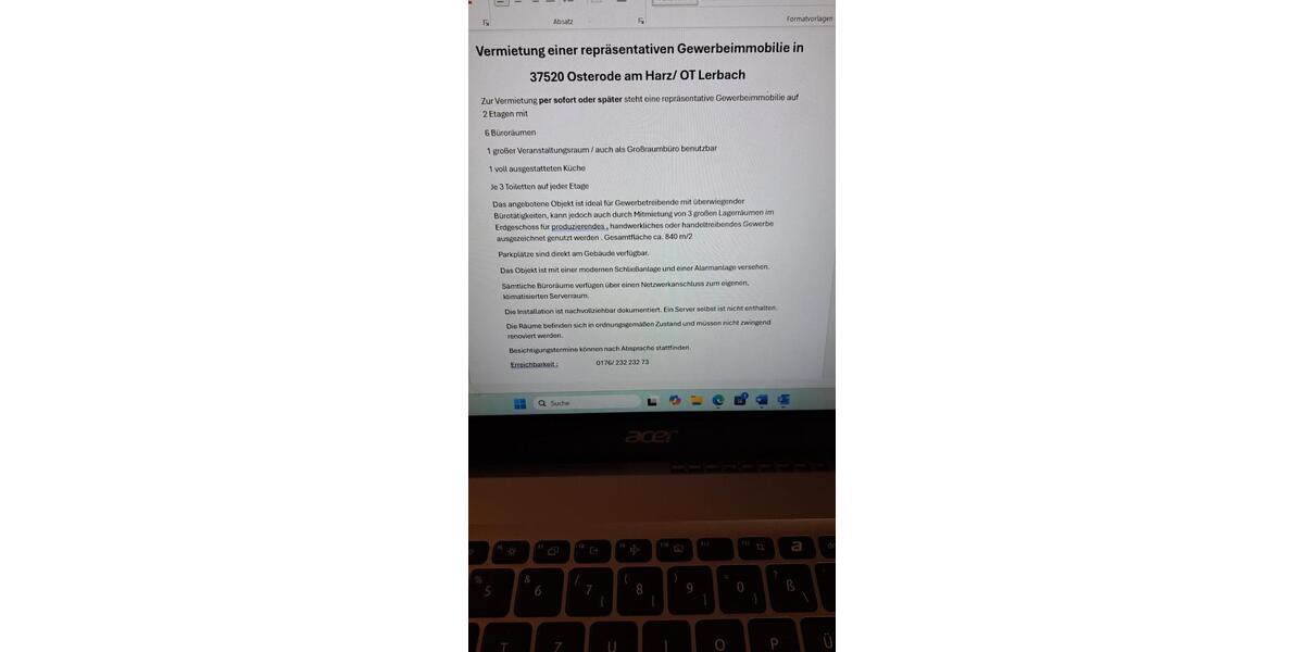 Repräsentative Gewerbeimmobilie in Osterode Lerbach zimmer