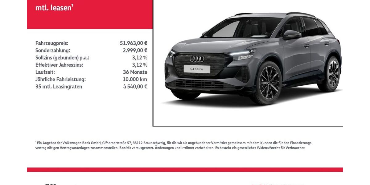 Audi Q4 e-tron 12.191 km 51.963 &euro; Nordhausen 99734