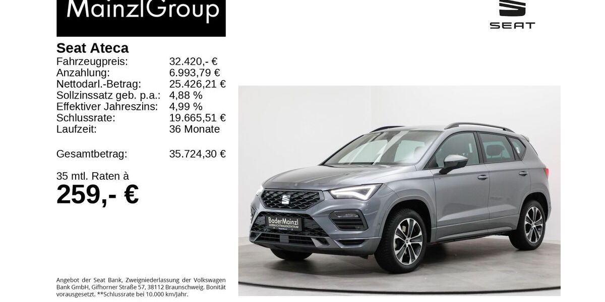 Seat Ateca 16.350 km 32.420 &euro; Feldkirchen/Westerham 83620