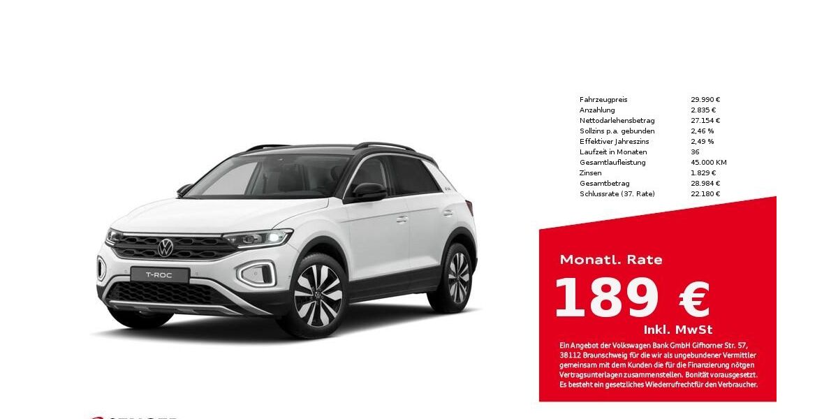 VW T-Roc 20.250 km 29.880 &euro; Bad Oldesloe 23843
